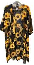 NWT LuLaRoe Large Black with Gold Sunflowers Sheer Shirley Kimono -STUNN... - £42.11 GBP