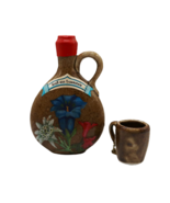 Vintage German stoneware Hemmeter empty liquor jug with corresponding cup - $19.99