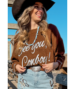Coffee Letter Embroidered Graphic Sweater - $45.57