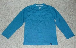 Boys Shirt Swiss Cross Green V-Neck Long Sleeve Casual-size 14/16 - £5.24 GBP