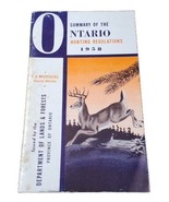 Summary of the Ontario Hunting Regulations 1958 Map for Moose &amp; Deer Season - £4.49 GBP