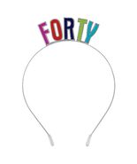 FORTY 40th Birthday Colorful Metal Headband Party Favor New - $5.95