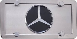 Mercedes Benz  3d black  star  License Plate + Stainless  frame &amp; Lens - $59.00