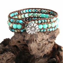 Colorful Natural Stone Friendship Beaded Wrap Bracelets For Women Boho Jewelry - £14.50 GBP