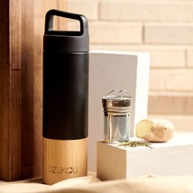 Thermos Water Bottle | Bamboo | Stainless Steel Tea Infuser | 530 ml - £21.72 GBP