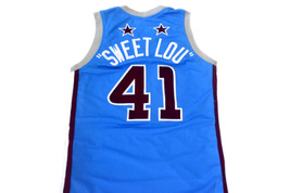Sweet Lou Harlem Globetrotters Men Custom Basketball Jersey Light Blue Any Size image 2