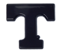 university of tennessee volunteers black T logo chrome auto car emblem usa made - £23.72 GBP