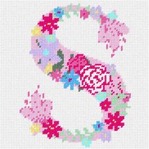 Pepita Needlepoint kit: The Letter S Flowering Pastel, 7&quot; x 7&quot; - £39.34 GBP+
