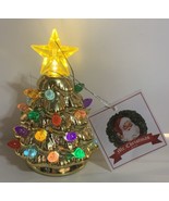 Mr. Christmas Gold Metallic Retro Ceramic Tree LED Ornament 4.5” NWT - £13.23 GBP