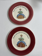 Pair of French Fodue Dessert Plates A Bird in the Hand is Worth Two in t... - $24.00