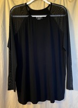 Torrid 2 Super Soft Knit Top Black Pullover Sheer Shoulder &amp; Long Sleeves - £13.95 GBP