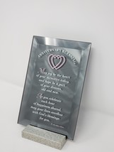 Anniversary blessing double heart mirrored plaque with stand vintage Abbey Press - £11.79 GBP