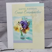 Vintage Hallmark Greeting Card Happy Birthday Grandma Floral Pansies  - £4.45 GBP