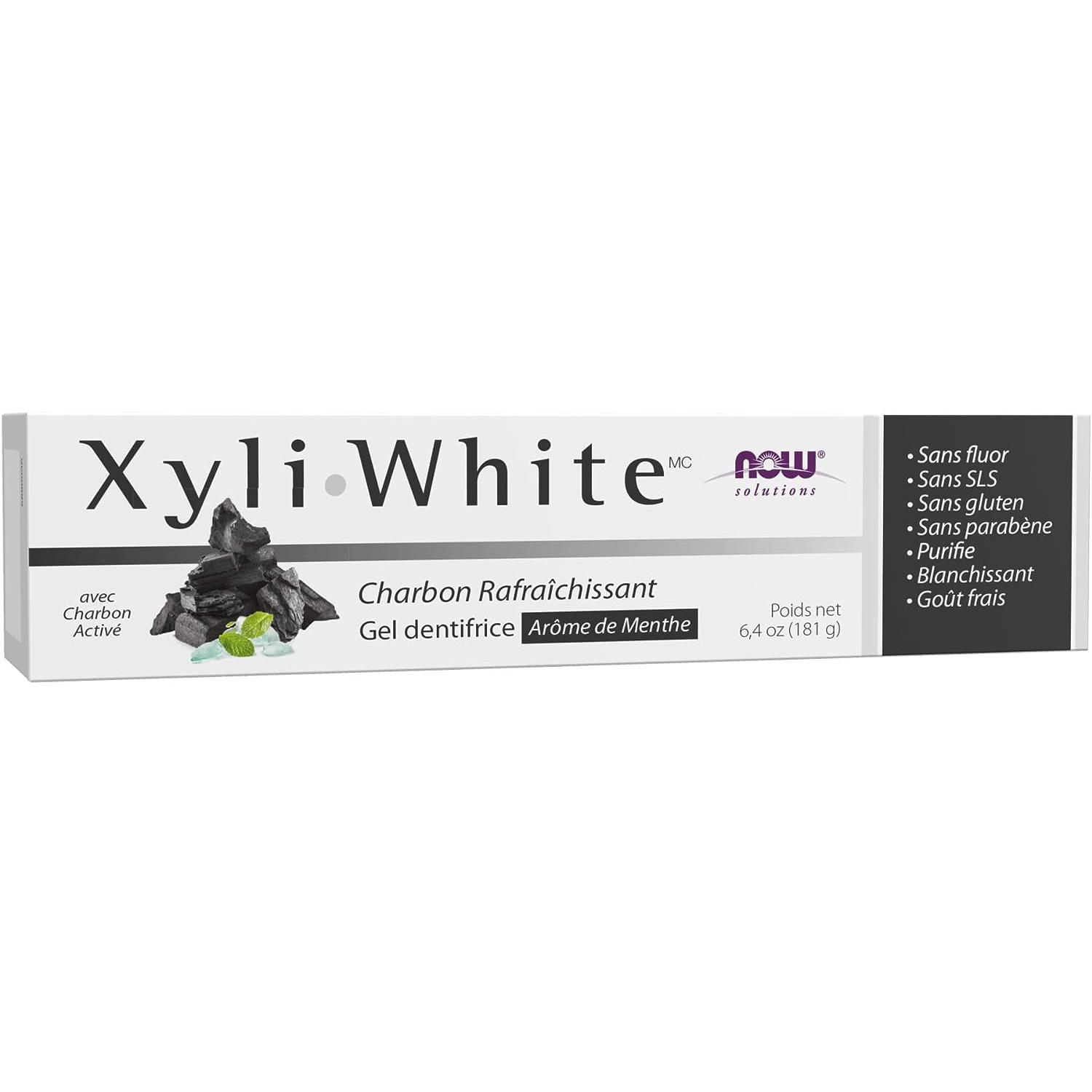 NOW XyliWhite Charcoal Refresh Toothpaste Gel, 6.4 Ounces - $9.95