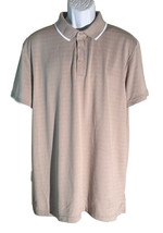 FLX Men&#39;s Short Sleeve Button Down Golf Polo Shirt Tan XL - $14.89 CAD