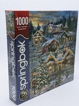 Springbok "Christmas Village" 1000 Pc Jigsaw Puzzle Winter Snow Holiday USA Made - $19.95
