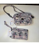 Lug Switch Handbag With Peekaboo Wristlet Plaid Floral Pink Crossbody New - $921.32 MXN