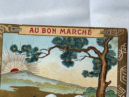 Anitq Le Bon Marché Wolf &amp; Stork Victorian Trade Card Parisian Department Store - £23.67 GBP