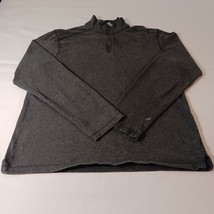 Merona Men&#39;s Gray Long Sleeve 1/4 Zip Mock Neck Sweatshirt Measured Ches... - €11,26 EUR
