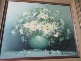 James NOBLE (1919-1989) DAISIES ORIGINAL OIL ON BOARD PROFESSIONALLY FRAMED - £268.93 GBP