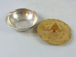 Lot of Vintage Religious Muslim Bowl &amp; Brass Incense Plate - £39.42 GBP