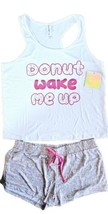 French Affair Summer Pajama Set, 2-Piece, &#39;&#39;Donut Wake Me Up&quot; Pajama Set, - £13.36 GBP