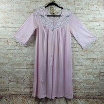 Vintage JC PENNEY Womens Robe/Nightgown Small Pink Button Front Laced 3/... - $10.39