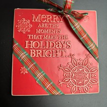 Hallmark Merry Make the Holidays Bright Red Tile Ceramic Trivet - £11.68 GBP
