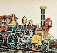 1961 The Wyoming Norris And Son Train Railroad Print Card Antique Litho ... - $48.79 CAD