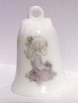Precious Moments Thimble - Blonde Girl in Pink Dress w/ Flowers - 1989- ... - $7.50