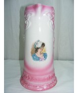Vintage Pottery 12&quot; Pink Tankard  Pitcher Foo Dog Handle Gold Medal St. ... - $1,615.08 MXN