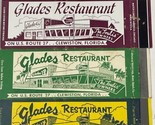 Lot Of 3  Matchbook Covers  Glades Restaurant  Clewiston, FL. gmg. Unstruck - £15.79 GBP