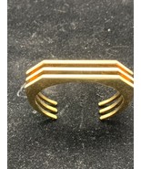 J Crew Triple Tiered Modern  Layered Gold Tone Cuff Bracelet - £22.69 GBP