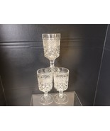 3 Vintage Anchor Hocking Wexford Pattern Water Goblets  6-5/8&quot; T - £12.35 GBP