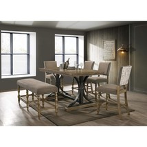 Roundhill Furniture Birmingham 6-Piece Table with Nail Head Chairs Counter Heigh - $2,208.99