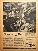 1944 FISHER BODY-Victory Pace-Buy War Bonds-Planes-Tanks-Vintage Print A... - $11.11