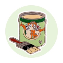 Chip and Dale Disney Pins: Green Paint Can and Brush - $12.90