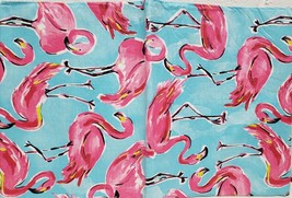 FLANNEL BACK VINYL PRINTED TABLECLOTH,52&quot;x90&quot; Oblong, FLAMINGOS BIRDS ON... - £12.60 GBP