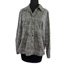 ANA Women&#39;s Size 14 Black &amp; White Button UP Cotton Blouse - £8.70 GBP