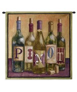 35x36 PINOT Wine Bottle French Tapestry Wall Hanging  - $118.80