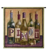 35x36 PINOT Wine Bottle French Tapestry Wall Hanging  - £93.03 GBP