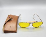 Bushnell Aviator Shooting Glasses Yellow Lens w/ Case Vintage Bausch &amp; Lomb - £57.78 GBP