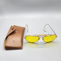 Bushnell Aviator Shooting Glasses Yellow Lens w/ Case Vintage Bausch &amp; Lomb - £56.75 GBP