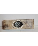 Wooden Box 10&quot; with Oval Black Metal Decoration Trinkets Jewelry Container - £19.40 GBP