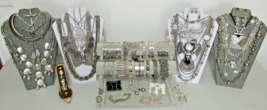 Huge Vintage - Now Jewelry Lot Estate SILVER Tones All Wear 5+ LBS - £62.80 GBP