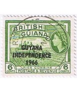 Stamps Guyana Independence 1966 Overprint 6 Cents British Guiana Used - $0.67