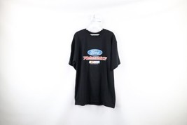 Vintage NASCAR Mens Large Faded Spell Out Ford Racing Short Sleeve T-Shirt Black - $39.55