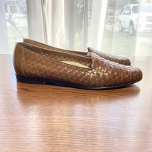 Trotters Liz Woven Loafer Womens 11 Brown Leather Casual Flat Shoe J5158... - $28.30
