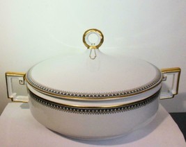 Vintage Covered Round Vegetable Bowl  Heinrich H&amp;Co HC17 Greek Key Selb - £57.62 GBP