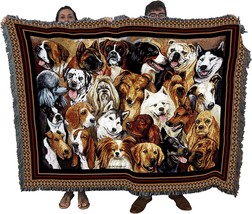 Man&#39;s Best Friend Dog Collage Blanket by Elena Vladykina - Gift for Dog, 72x54 - £62.60 GBP
